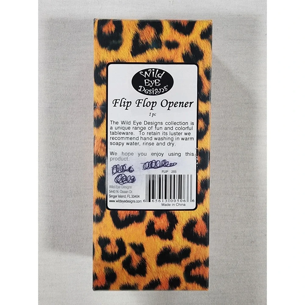 Wild Eye Designs Bottle Opener Flip Flop Leopard Print Metal Gift Bachelorette